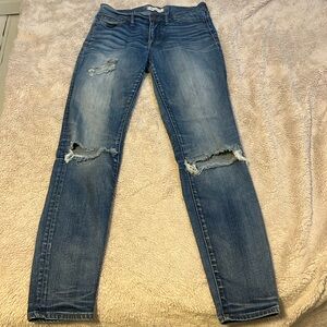 Madewell Distressed High Riser Skinny Jeans